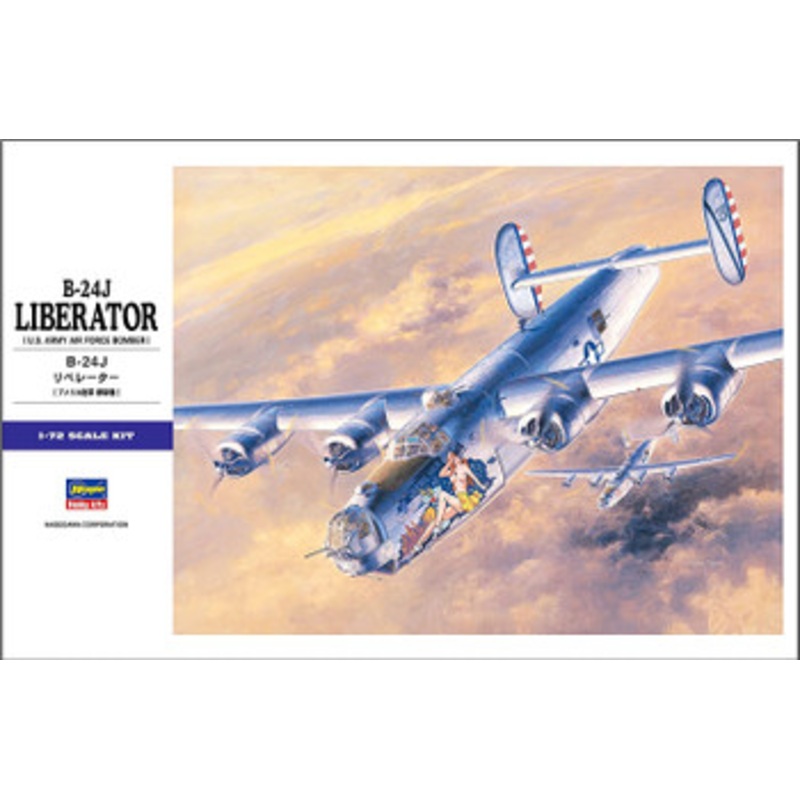 Hasegawa 1/72 B-24J Liberator (U.S. Army Air Force Bomber) Plastic Model