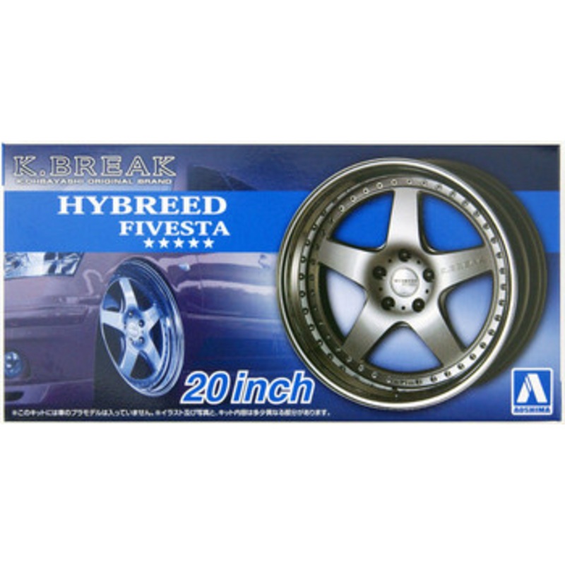 Aoshima The Tuned Car 1/24 K-BREAK Hybreed Fivesta 20-inch Tire & Wheel Set