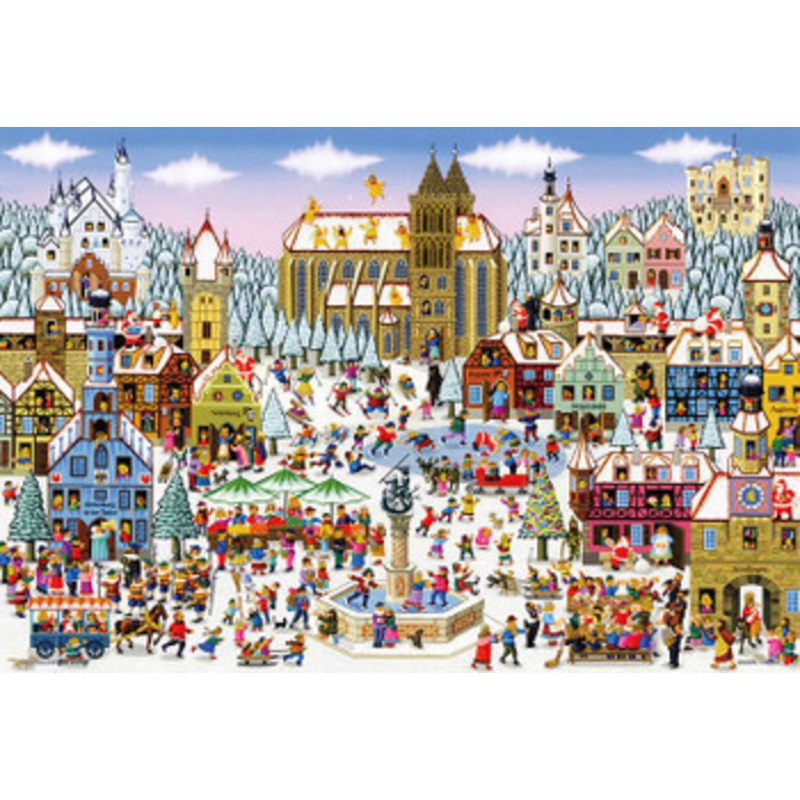Beverly M81-628 Jigsaw Puzzle Romantic Christmas Town (1000 S-Pieces)