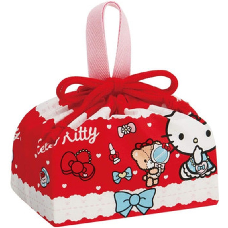 Skater Lunch Drawstring Bag for Kids Hello Kitty Fashionable Girl
