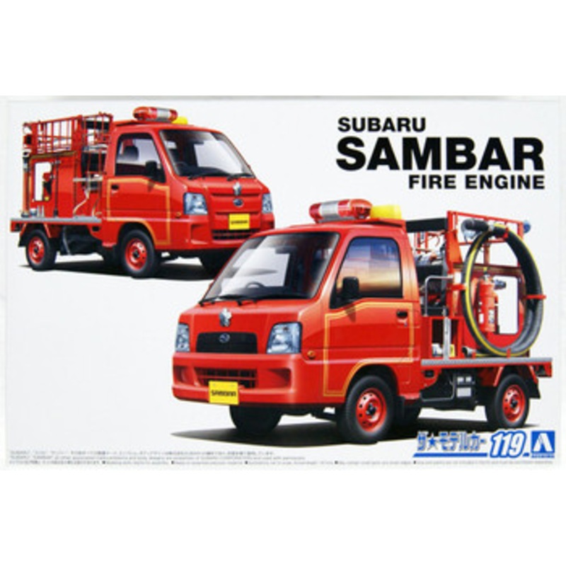 Aoshima The Model Car 1/24 Subaru TT2 Sambar Fire Engine ’11 Plastic Model