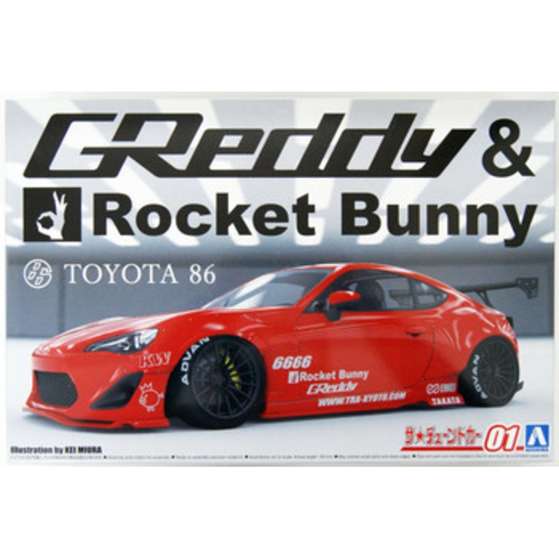 Aoshima The Tuned Car 1/24 ZN6 Toyota 86 Greddy & Rocket Bunny Enkei Version Plastic Model