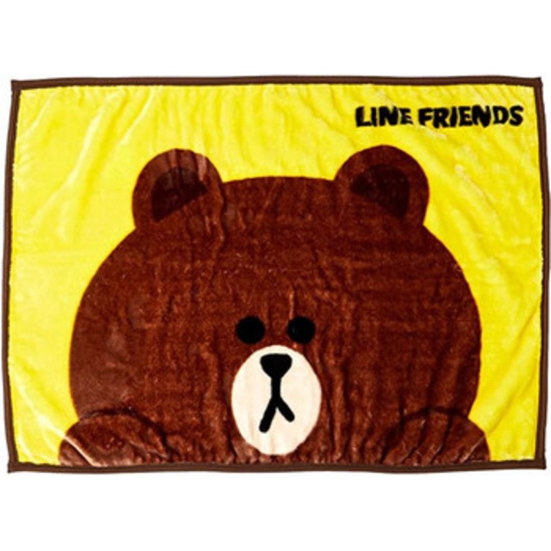 Marushin Line Friends Blanket Happy Brown
