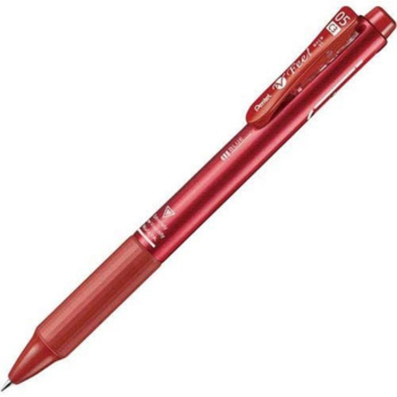 Pentel Vicuna Feel 3 Color Ballpoint Pen 0.5mm (Metallic Red)
