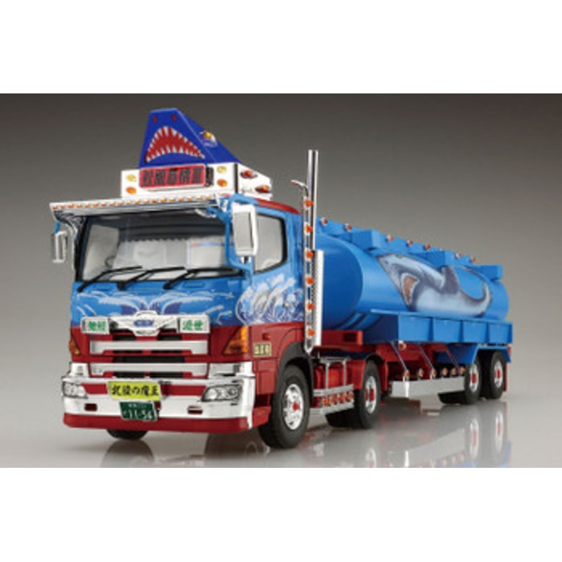 Aoshima Decoration Truck 1/32 Sandaime Samehada Bojou (Large Tank Truck Trailer) Plastic Model