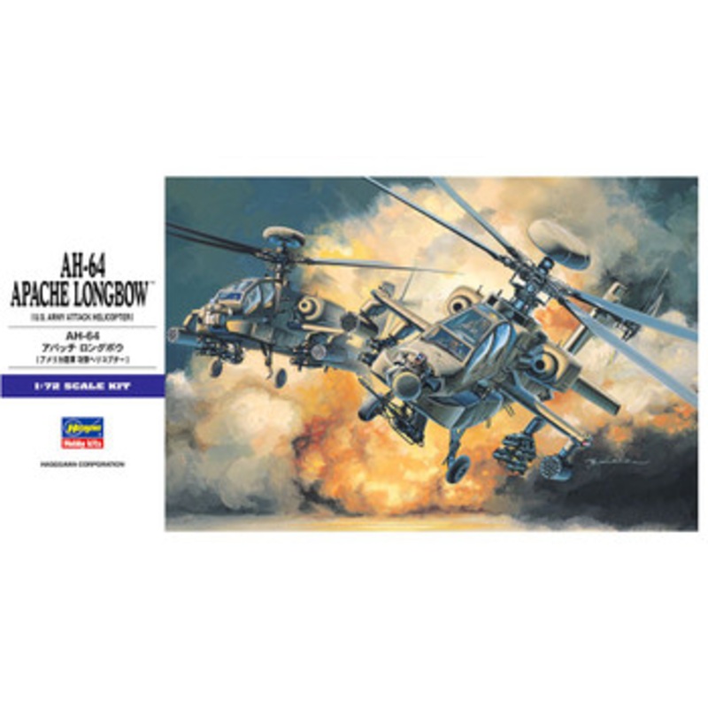 Hasegawa 1/72 AH-64D Apache Longbow (U.S. Army Attack Helicopter) Plastic Model