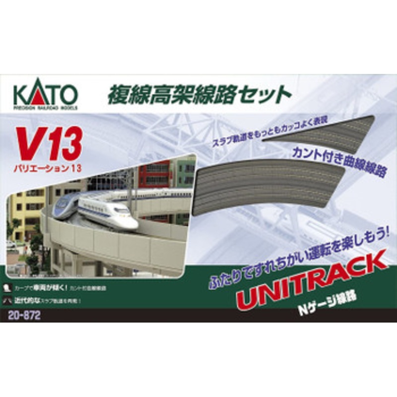 Kato 20-872 UNITRACK Variation Set V13 Double Track Elevated Loop Set (N scale)