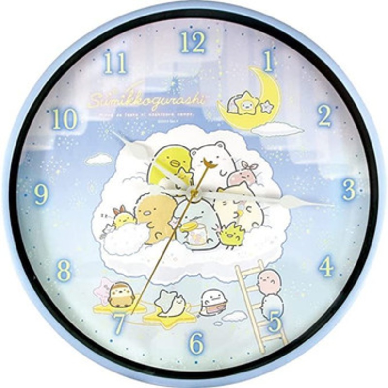 T’s Factory Sumikko Gurashi Glow in the Dark Wall Clock  – A Walk in Starry Sky / Blue