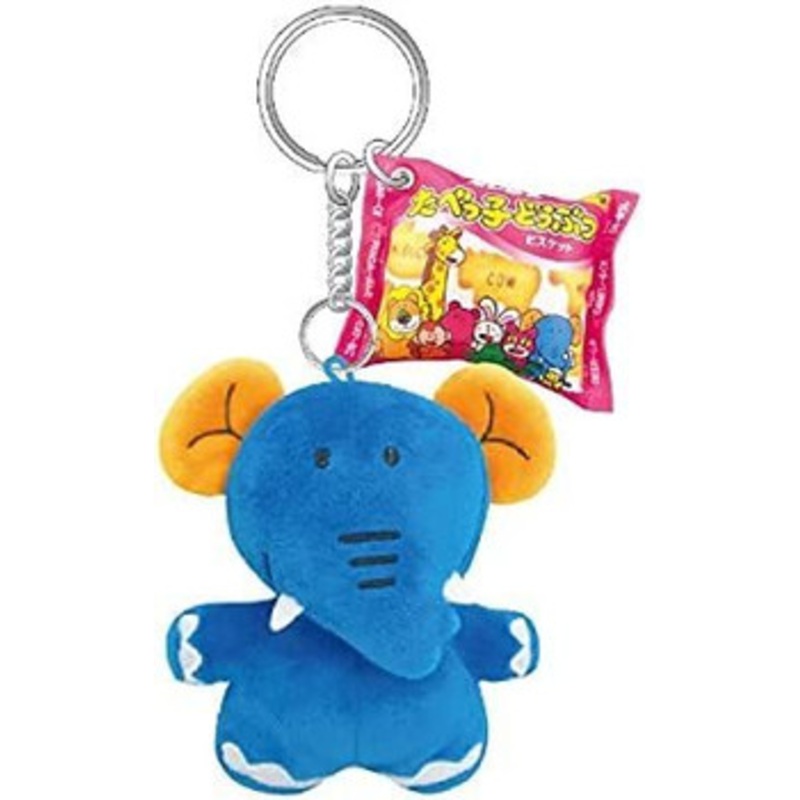 SK JAPAN Tabekko Doubutsu Plush Toy Key Ring Elephant