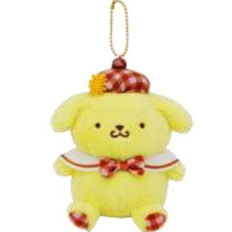 Nakajima Sanrio Characters Checkered Plush Mascot Pom Pom Purin