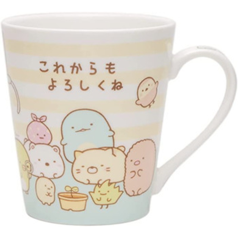 T’s Factory Sumikko Gurashi Message Mug ‘Korekaramo Yoroshikune’