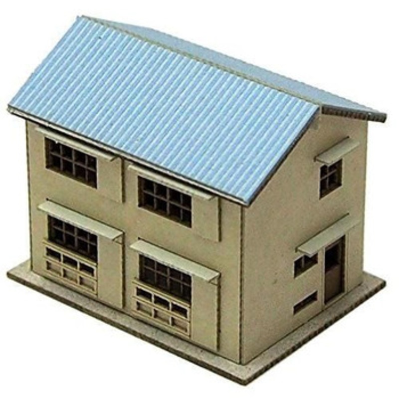 Advance 0044 Two-Story House (Blue Roof) Assembly Kit (Z scale)
