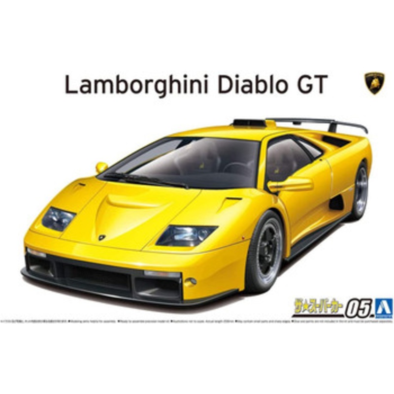 Aoshima The Super Car 1/24 Lamborghini Diablo GT 1999 Plastic Model