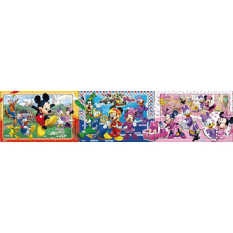Apollo-sha 24-169 Jigsaw Puzzle Disney Mickey Mouse & Friends Panorama Puzzle (10+15+20 Pieces)