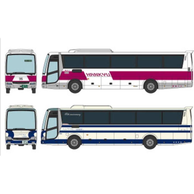 Tomytec Bus Collection Hankyu Bus/Shikoku Kotsu (Osaka – Awa-Ikeda Line) Reproduction Color 2 Bus Set (N scale)