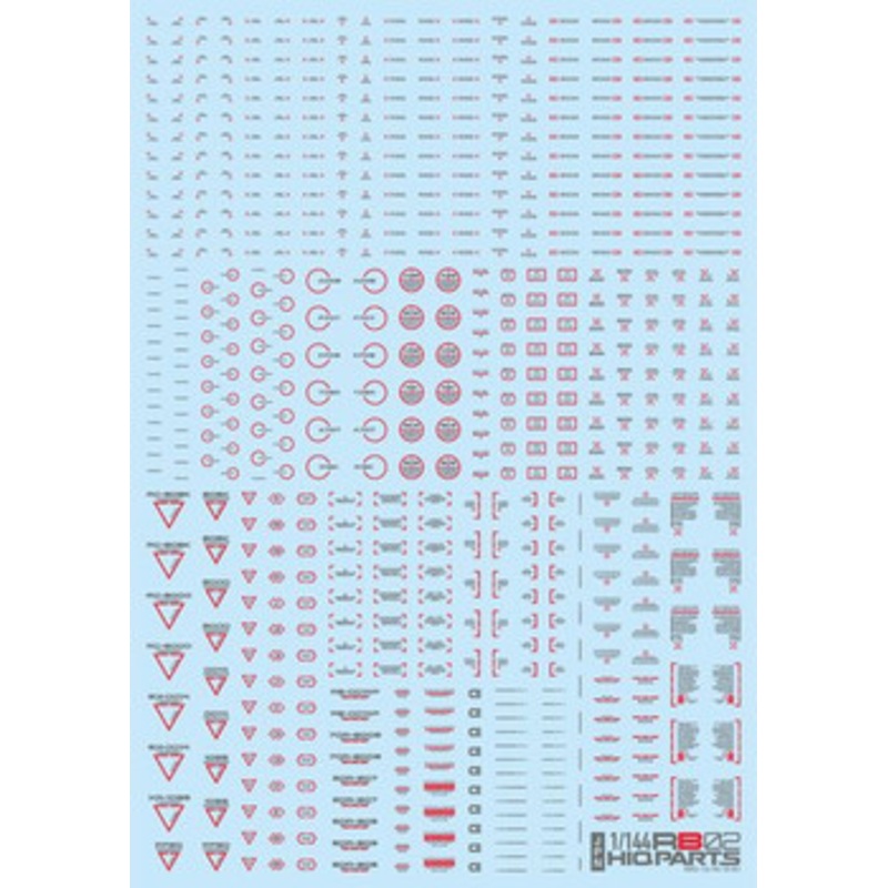 HiQparts 1/144 RB02 Caution Decal Red & Gray
