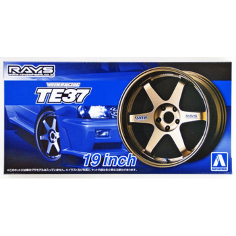 Aoshima Tuned Parts 1/24 Volk Racing TE 37 19 Inch Tire & Wheel Set