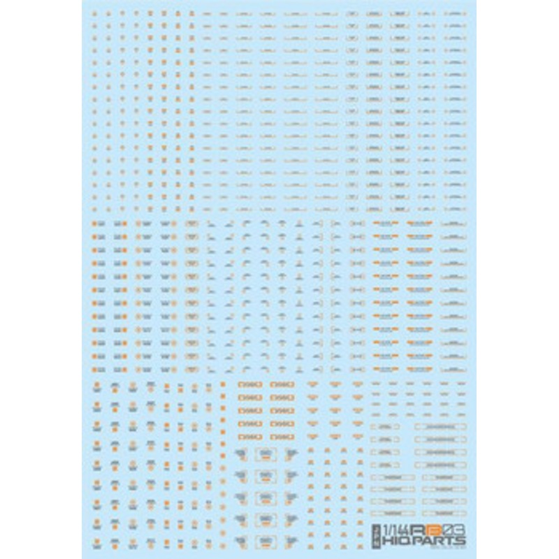 HiQparts 1/144 RB03 Caution Decals Gray & Orange RB03-144GAO