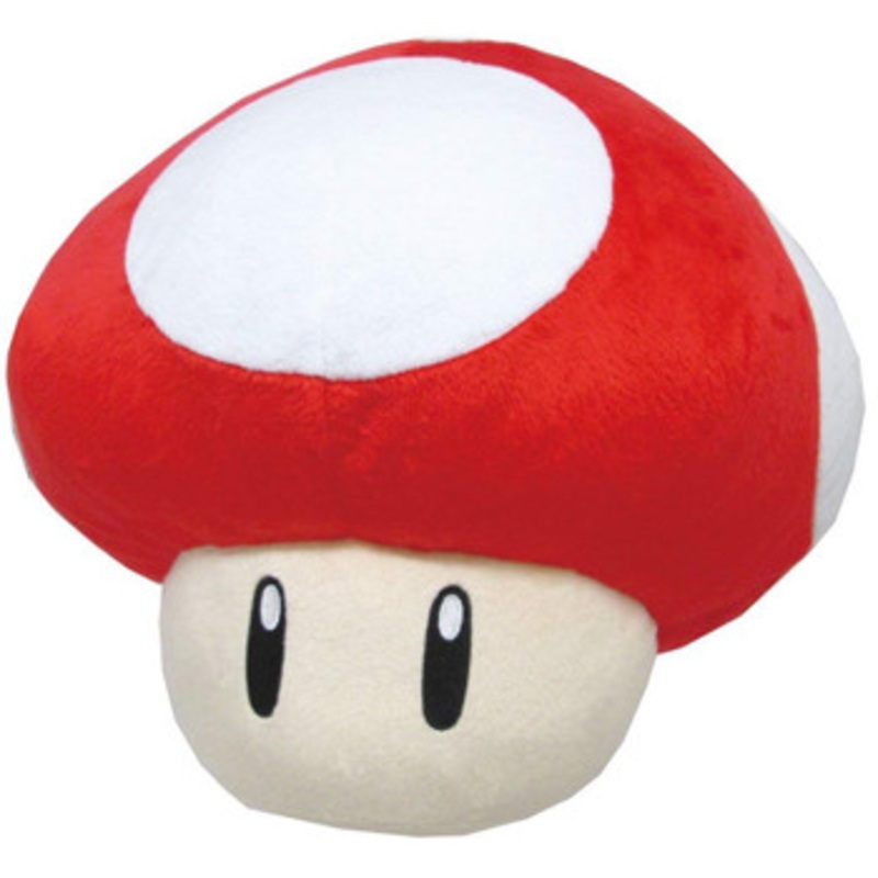 San-ei Plush Doll Super Mario Item Cushion Super Mushroom