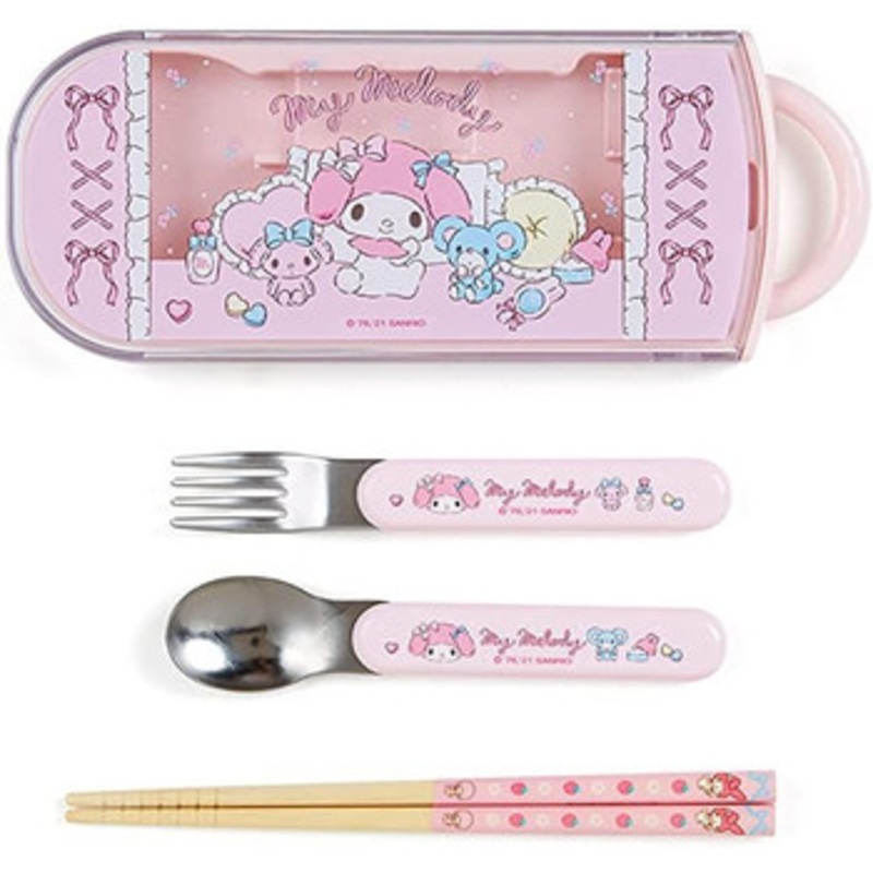 Sanrio Lunch Trio Set (Fork, Spoon, Chopsticks) My Melody