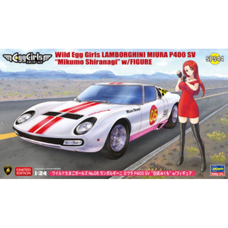Hasegawa 1/24 Wild Egg Girls No.05 Lamborghini Miura P400 SV w/ Figure Plastic Model