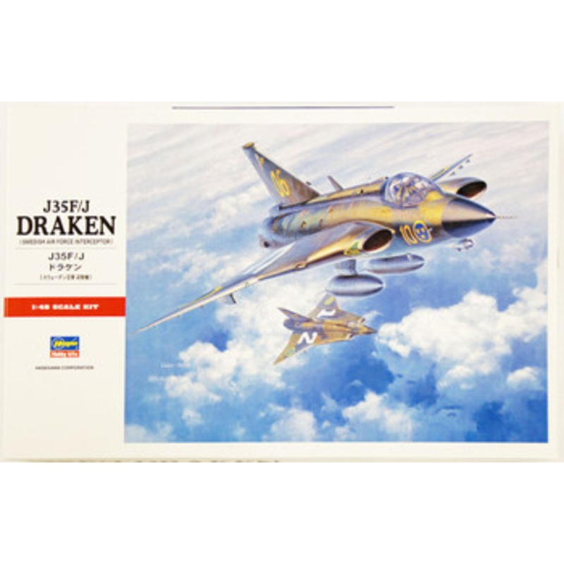 Hasegawa 1/48 J35F/J Draken (Swedish Air Force Interceptor) Plastic Model