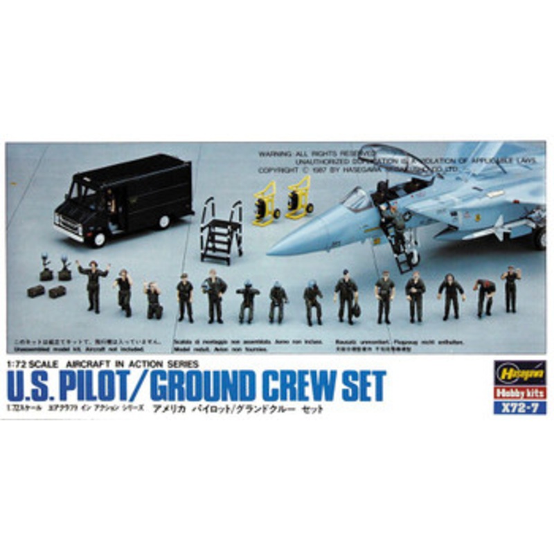 Hasegawa 1/72 U.S. Pilot/Ground Crew Set Plastic Model