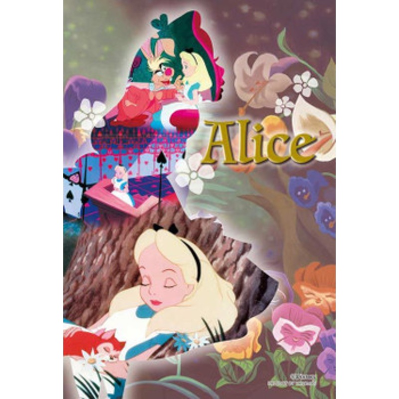 Yanoman 97-279 Prism Art Jigsaw Petit Puzzle Disney Silhouette Memory Alice in Wonderland (70 S-Pieces)