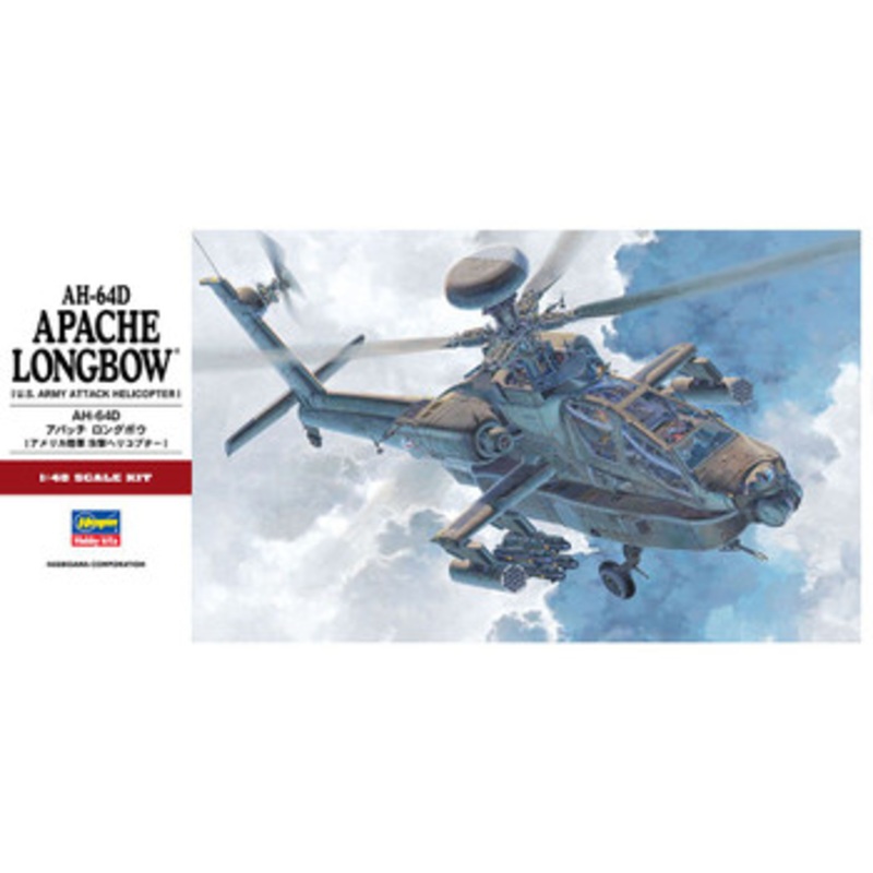 Hasegawa 1/48 AH-64D Apache Longbow (U.S. Army Attack Helicopter) Plastic Model