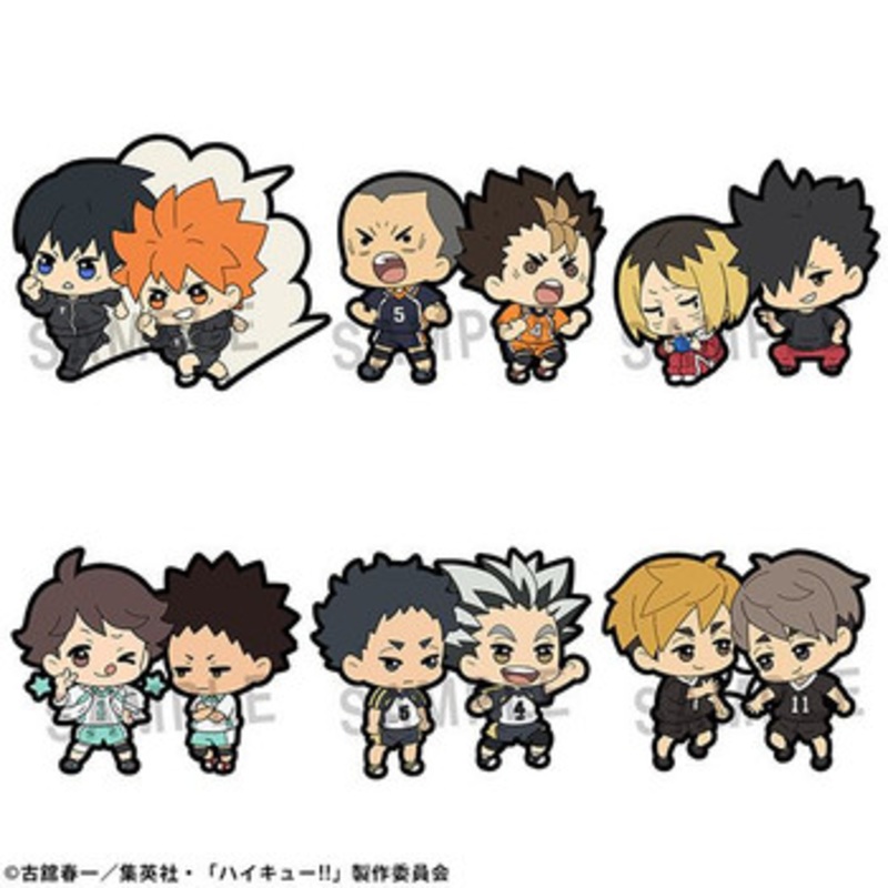 MegaHouse Haikyuu!! Rubber Mascot Buddy Colle 6pcs Complete Box