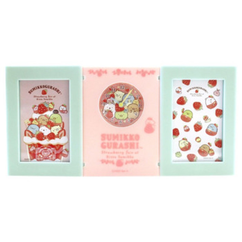 T’s Factory Sumikko Gurashi Pen Holder with 2 Photo Flames and Clock Strawberry Fair