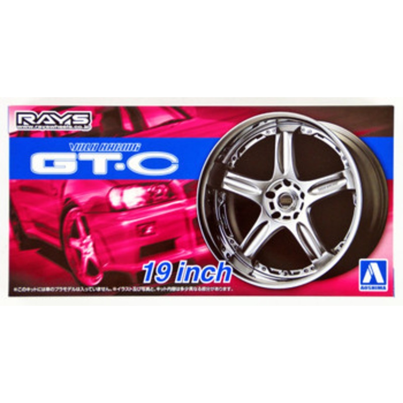 Aoshima Tuned Parts 1/24 Volk Racing GT-C 19inch Tire & Wheel Set
