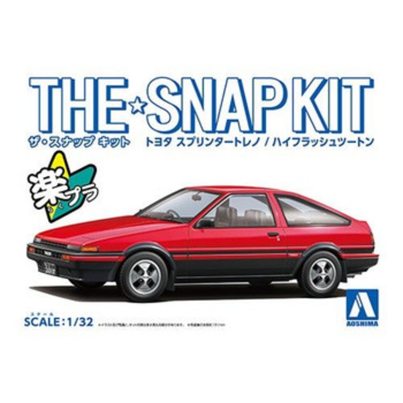 Aoshima The Snap Kit 1/32 Toyota Sprinter Trueno (High Flash Two Tone R/B) Plastic Model