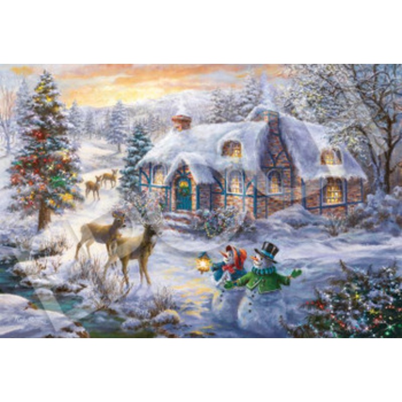 Epoch 31-526 Jigsaw Puzzle Nicky Boehme Christmas Cottage (1053 S-Pieces)