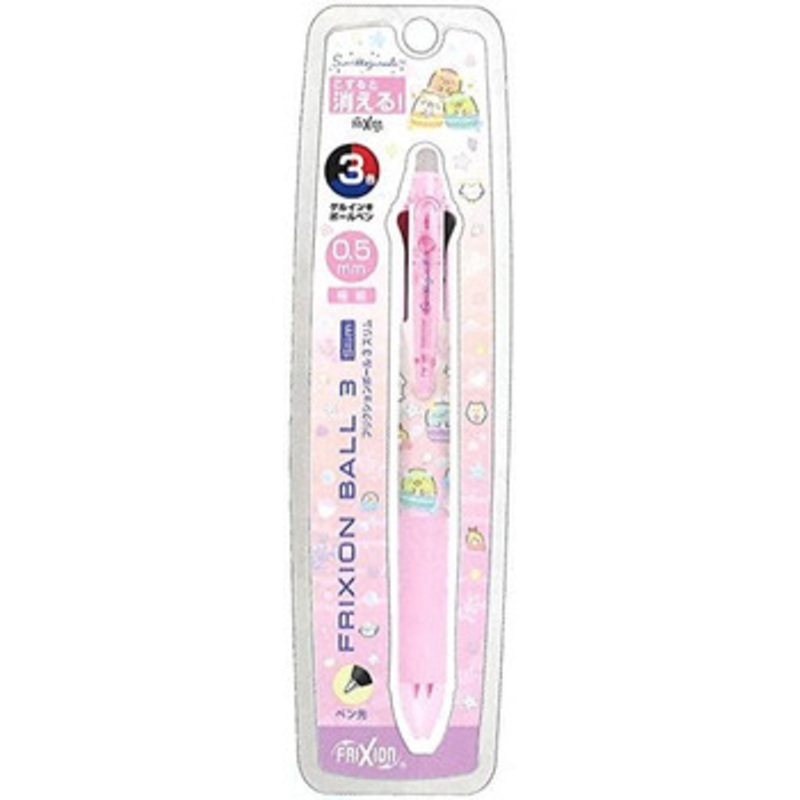 San-x Sumikko Gurashi Friction Ballpoint Pen Slim 3 Color 0.5mm (Pink)