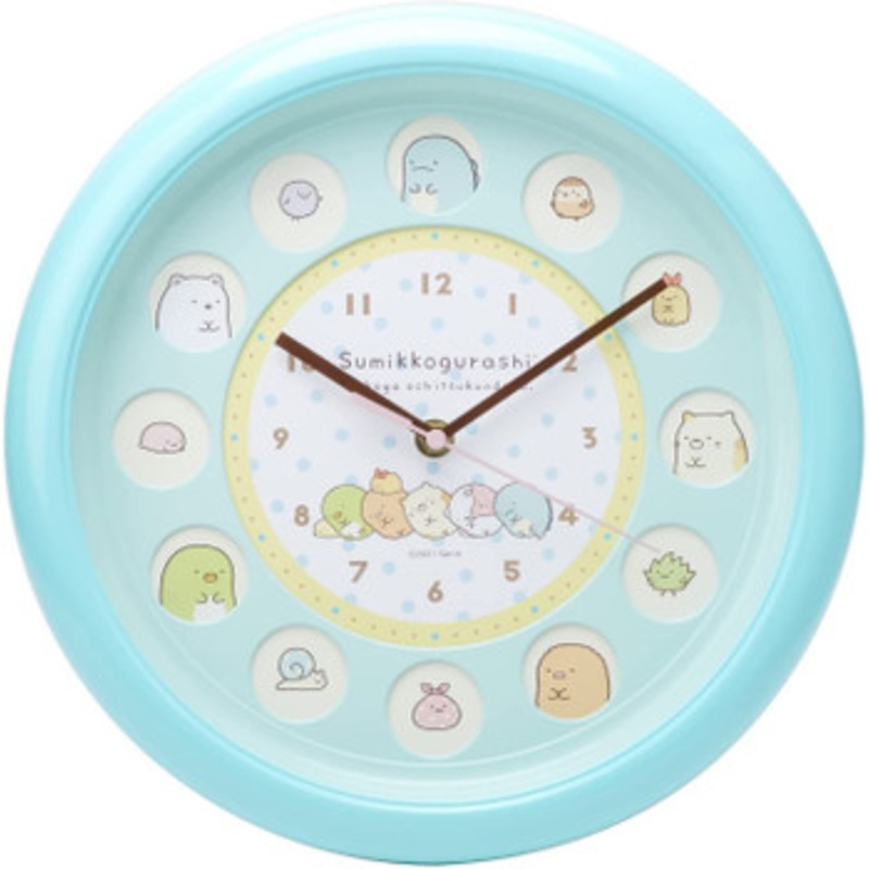 T’s Factory Sumikko Gorashi Circle Window Wall Clock Blue