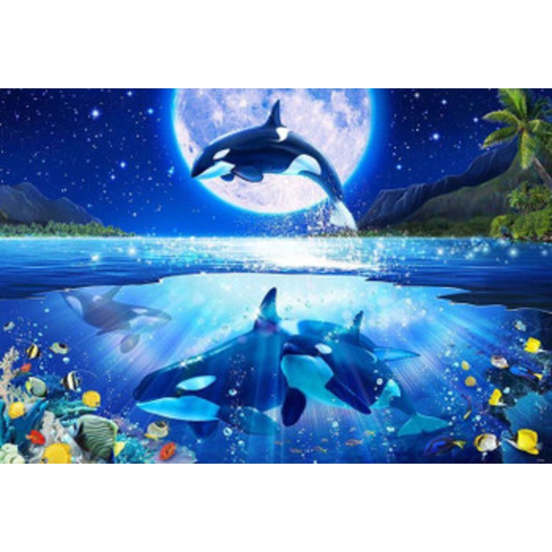 Beverly 81-133 Jigsaw Puzzle Eternal Moon Orca (1000 Pieces)