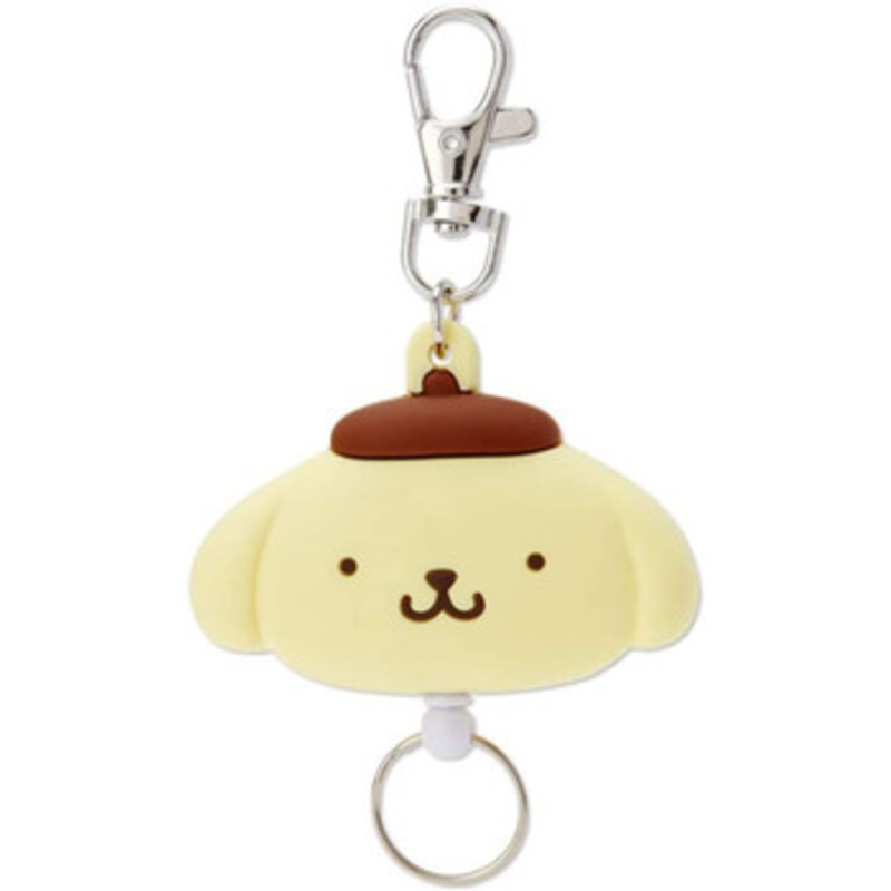 Sanrio Face Shaped Reel Keychain Pom Pom Purin