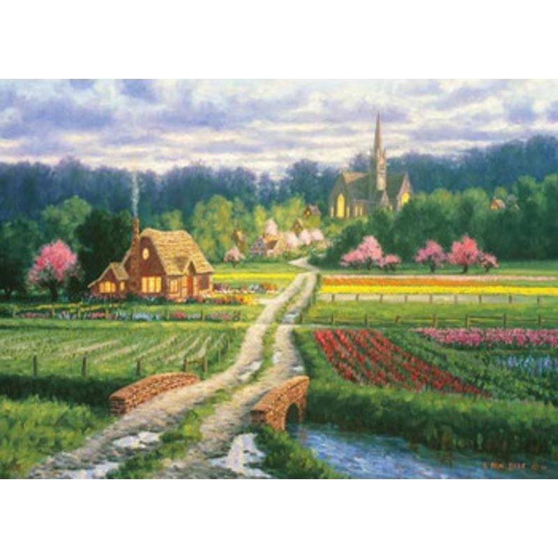 Appleone 500-298 Jigsaw Puzzle Flower Garden and a Small House by Randy Van Beek (500 Pieces)