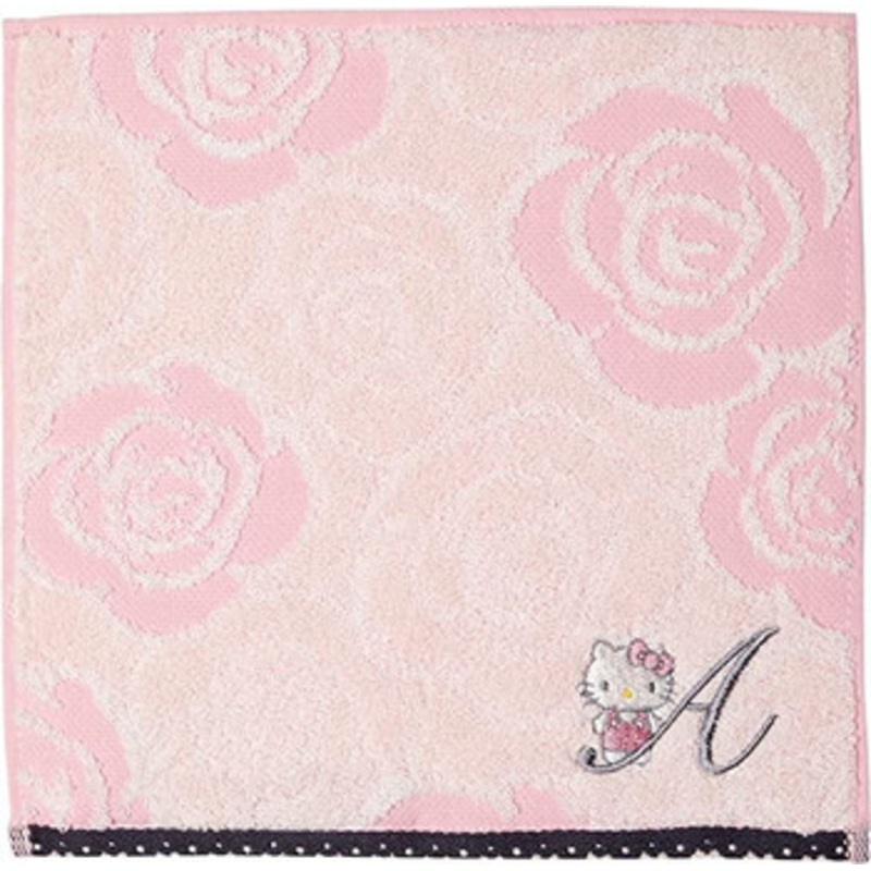 Marushin Hello Kitty Mini Towel – Initial Rose Kitty (A)