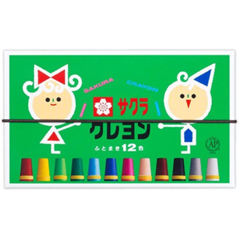 SakuraCraypas Crayon Thick Roll 12 Color Set
