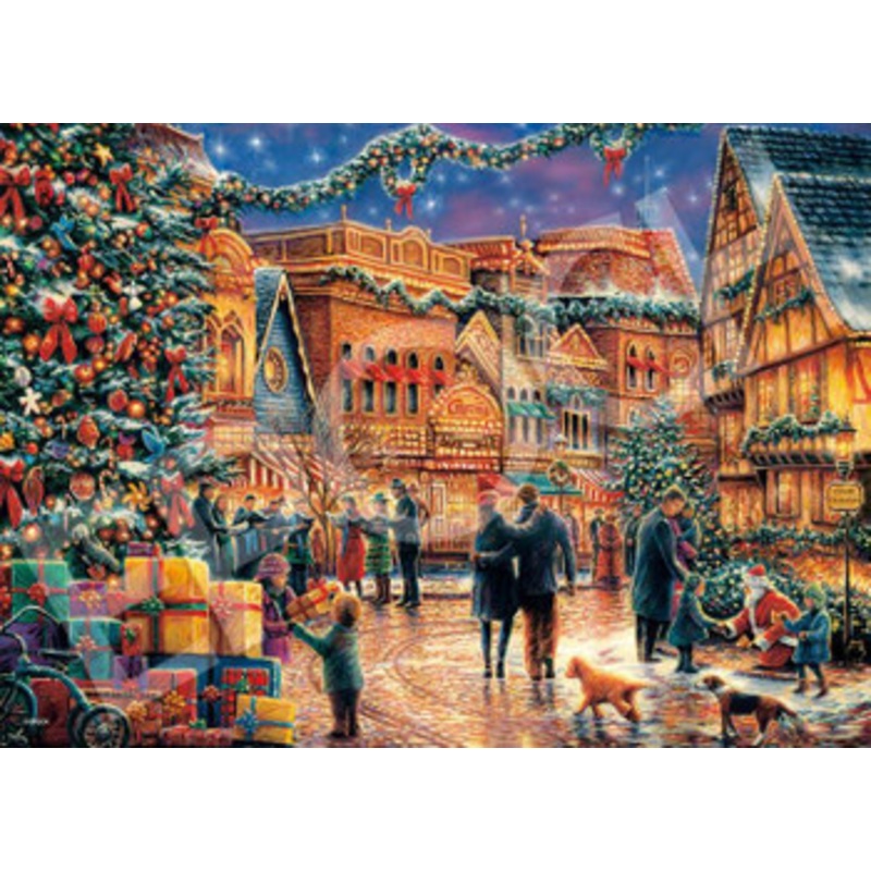 Epoch 54-224 Jigsaw Puzzle Chuck Pinson Town Square Christmas (2000 S-Pieces)