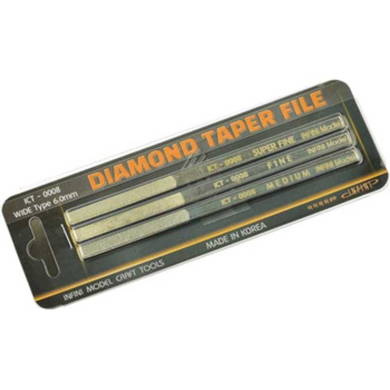 INFINI Model Diamond Taper File Set (Wide Type 6.0mm) 3pcs