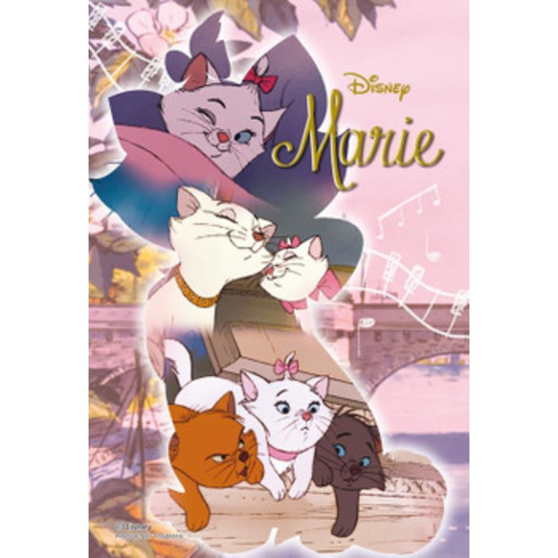 Yanoman 97-283 Prism Art Jigsaw Petit Puzzle Disney Silhouette Memory Marie The Aristocats (70 S-Pieces)