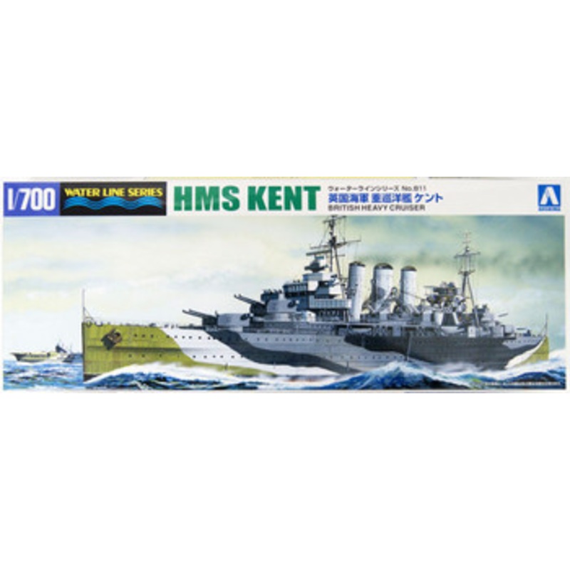 Aoshima Waterline 1/700 Royal Navy Heavy cruiser HMS Kent Plastic Model