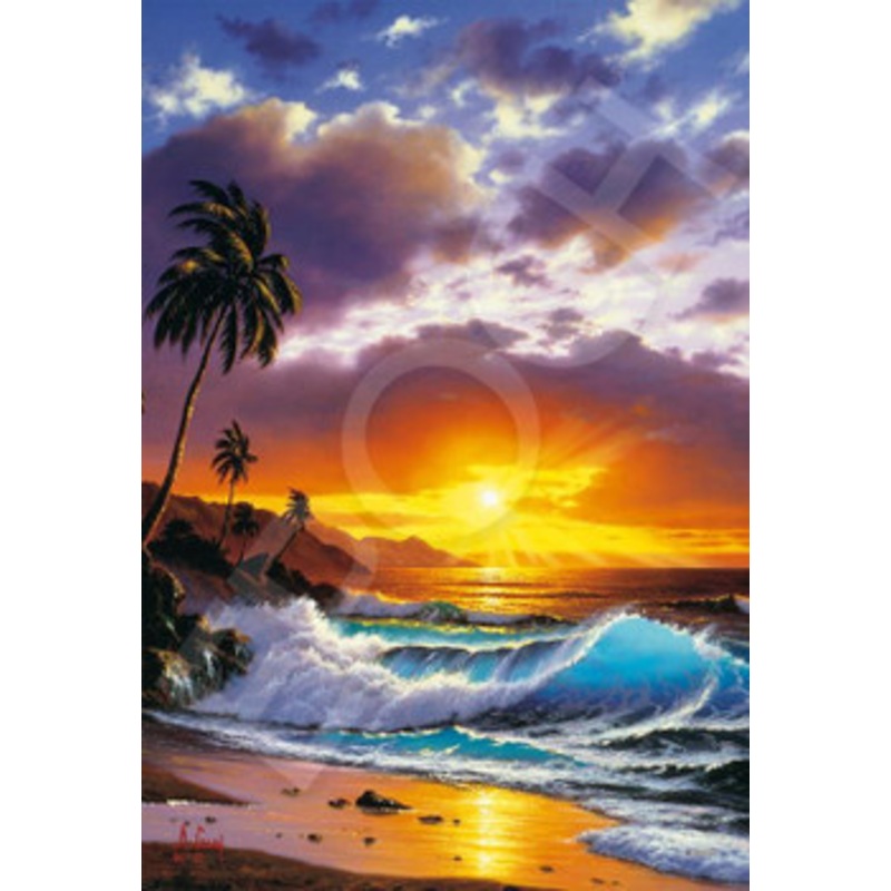 Epoch 28-340s Jigsaw Puzzle Anthony Cathay Sunset Beach (Glow in the Dark) (300 Pieces)