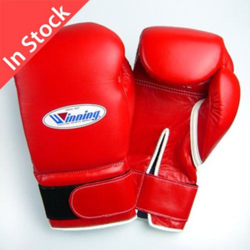 Winning Boxing Gloves MS-500-B Hook-and-Loop Pro Type 14 oz Red (Made in Japan)