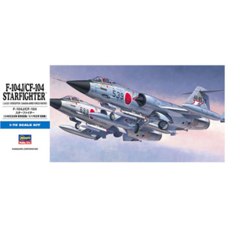 Hasegawa 1/72 F-104J/CF-104 Starfighter (J.A.S.D.F Interceptor / Canadian Armed Forces Fighter) Plastic Model