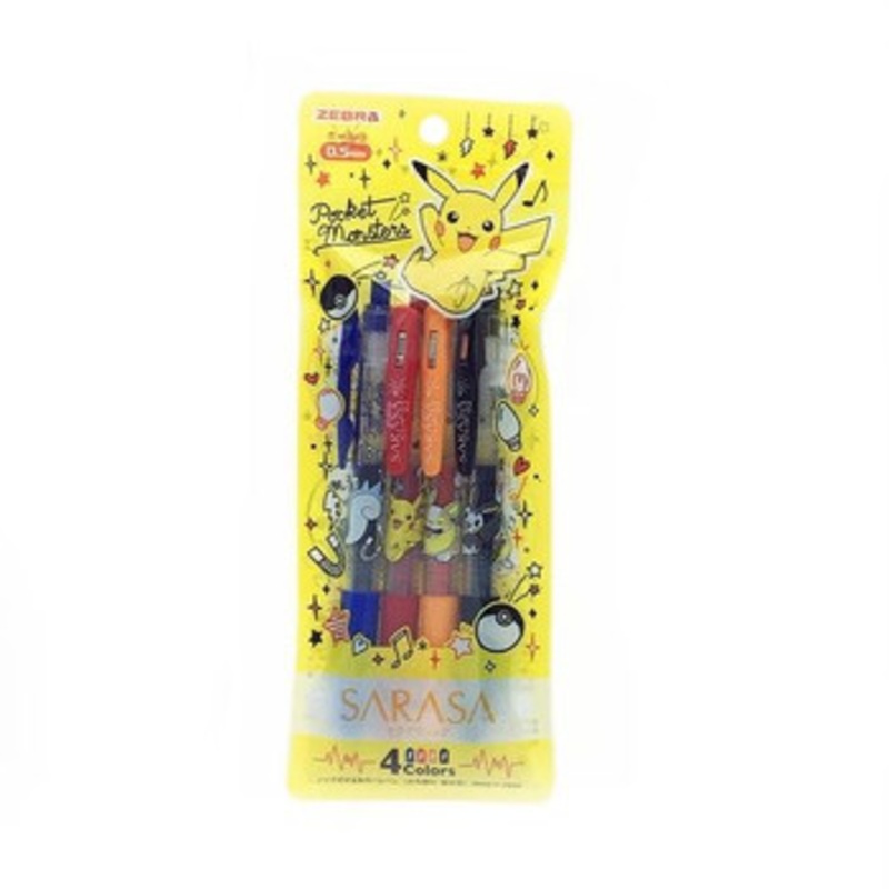 Pokemon Center Sarasa Clip 4-Color Pen Set Type Electric