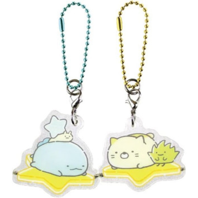 T’s Factory Sumikko Gurashi Clear Pair Acrylic Key Chain Tokage Neko /Star